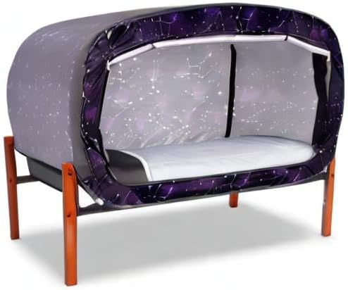 ANC POP Bed Tent Twin Bed Canopy Portable Dream Tent for Adult Indoor Sleeping Tents with 2 Doors Breathable Private Space Tents, Starry Constellation