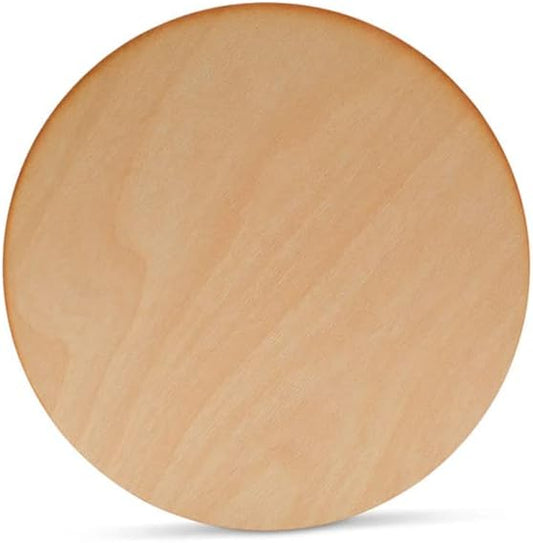 Unfinished Circles 5 inch, 1/8 Inch Thick, Pack of 50 Round Discs with Rustic Burnt Edges for Christmas Tree Decor, by Woodpeckers