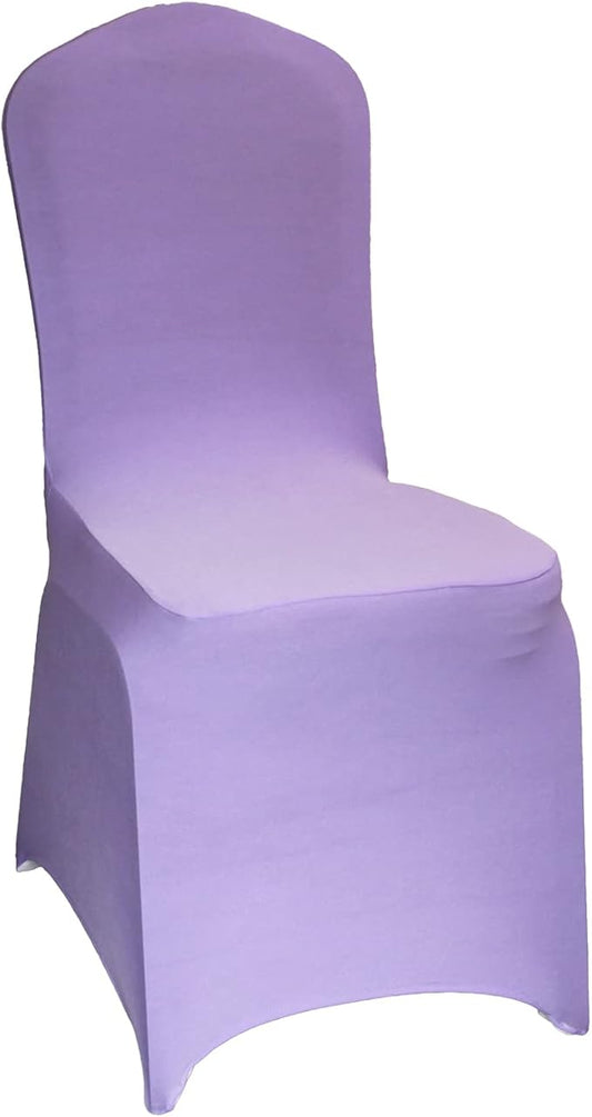 WELMATCH Lavender Stretch Spandex Chair Covers - 50 PCS Wedding Events Party Universal Dining Decoration Scuba Elastic Chair Covers Good (Lavender, 50)