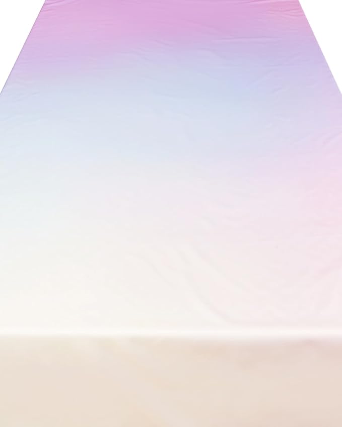 xo, Fetti Pastel Gradient Washable Tablecloth - 9 ft. | Birthday Party Decorations, Bachelorette Party Supplies, Rainbow Baby Shower, Pastel Preppy, Tableware