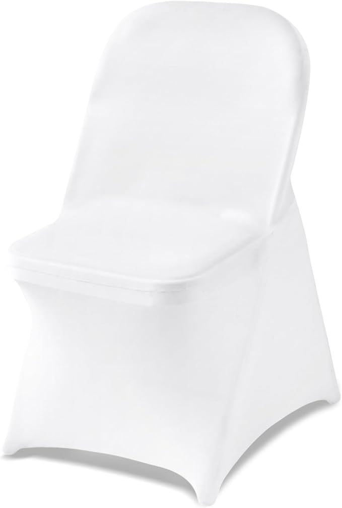 VEVOR Chair Covers, Polyester Spandex Chair Cover, Stretch Slipcovers for Wedding Party Dining Banquet Flat-Front Chair Covers (White-c, 150PCS)