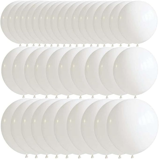 50 Pcs White Balloons Kit 18 24 36 Multi Sizes Giant Balloon, Use for Pool Party Birthdays, Weddings, Events Party Decoration Supplies