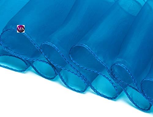 VDS Pack of 100 Organza Chair Sashes for Weddings & Events Décor | Sheer Shiny Dining Chair Bows for Banquet, Party, Reception | Reusable Decorative Sash for Folding & Chiavari Chairs - Dark Teal