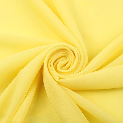 YYCRAFT Chiffon Fabric by The Yard 59" Wide 5 Yards, Yellow