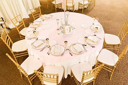 10 Pack Round Table Cloths White Round Tablecloth 120 Inch Washable Polyester Fabric Bulk Linen Tablecloths Table Cover for Parties Wedding Banquet Buffet Dinning