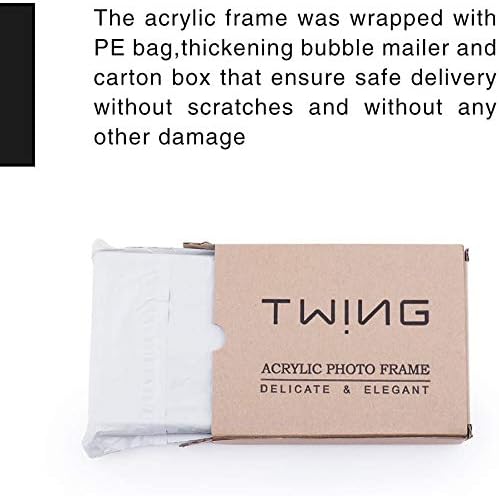 TWING 3.5x5 Inch Acrylic Picture Frames,20MM Thicknes Double Sided Magnetic Clear Photo Frame, HD Frameless Magnetic Photo Frame Display for Desktop Gift Ideal, Cleaning Cloth Included