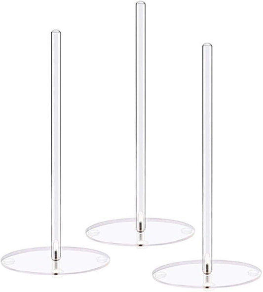 NA 3Pcs Acrylic Donut Stands, Bagel Stand, Clear Dessert Cake Display, Doughnut Holder Tower for Wedding, Baby Shower, Birthday Parties, Sweet Tables (12 Inch, Round)