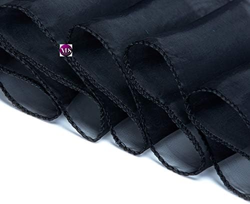VDS Pack of 25 Organza Chair Sashes for Weddings & Events Décor | Sheer Shiny Dining Chair Bows for Banquet, Party, Reception | Reusable Decorative Sash for Folding & Chiavari Chairs - Black