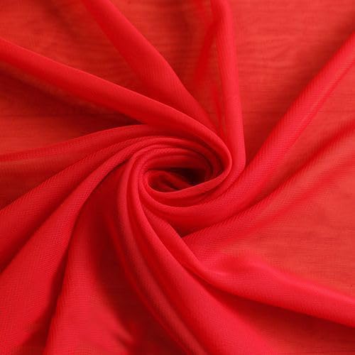 YYCRAFT Chiffon Fabric by The Yard 59" Wide 5 Yards, Red