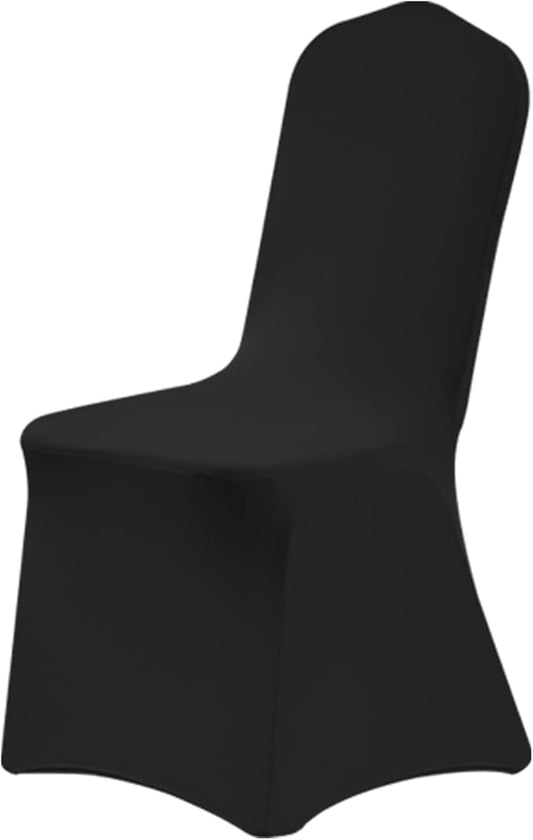 Asnomy Chair Covers Stretch Spandex Chair Covers Universal Fitted Chair Cover Protector for Wedding,Party,Dining and Banquet（Black, 100 PCS