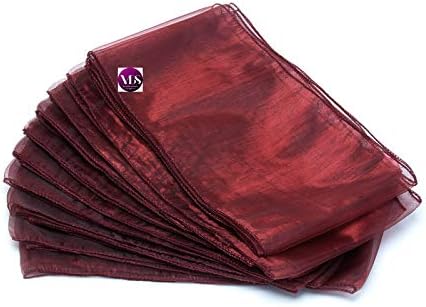 VDS Pack of 250 Organza Chair Sashes for Weddings & Events Décor | Sheer Shiny Dining Chair Bows for Banquet, Party, Reception | Reusable Decorative Sash for Folding & Chiavari Chairs - Burgundy