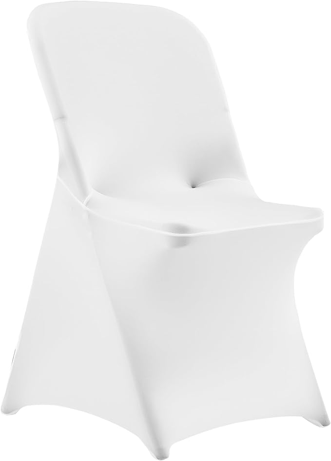 VEVOR Chair Covers, Polyester Spandex Chair Cover, Stretch Slipcovers for Wedding Party Dining Banquet Flat-Front Chair Covers (White-c-XL, 30PCS)