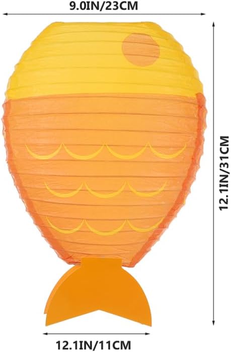 PRETYZOOM Fish-Shaped Paper Lanterns DIY Hanging Festival Party Decor 12.20X9.05X4.33 Inch Reusable Ocean Theme Paper Lanterns for Home Office Birthday Celebration
