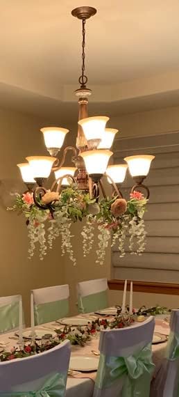 Artificial Peony Garland, 180cm/6FT Length, Fake Rose Vines, Center Flower Decoration, Hanging Silk Flowers for Wedding Decor Home Table Runner Mantle Party Decor (Champagne Peony Garland)