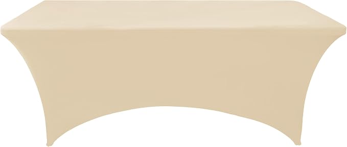 10-Pack 6ft Spandex Table Covers for Rectangle Standard Folding Tables - Wrinkle Resistant Stretch Tablecloths - Ultimate Fitted Table Protector for Parties, Banquet, Wedding
