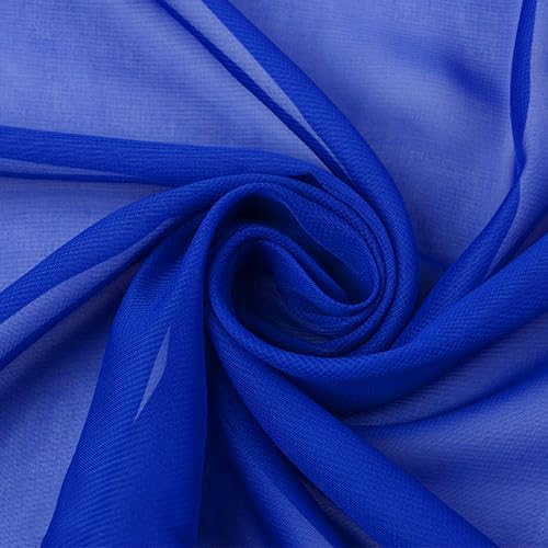 YYCRAFT Chiffon Fabric by The Yard 59" Wide 2 Yards, Royal