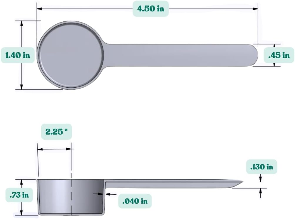 1 Tablespoon (1/2 Oz. | 3 Teaspoon | 1/16 Cup | 14.8 mL) Long Handle Scoop for Measuring Coffee, Pet Food, Grains, Protein, Spices and Other Dry Goods (Pack of 1)
