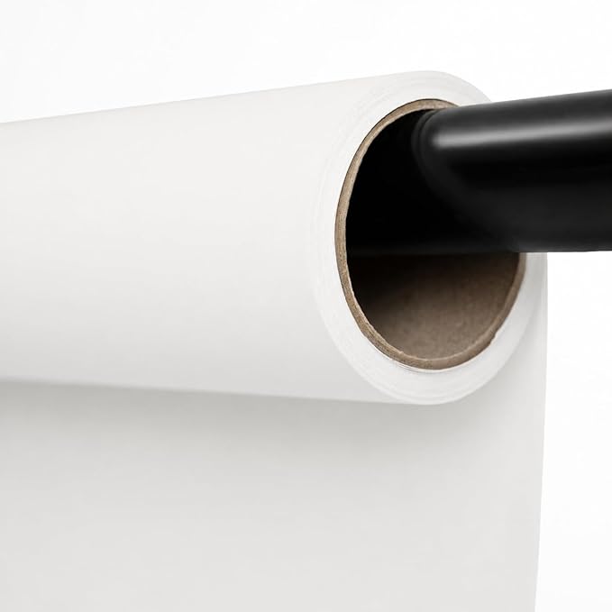 Kate Seamless Paper Backdrop for Photography Solid White Photo Backdrop Paper (53''x32.8' Arctic White)