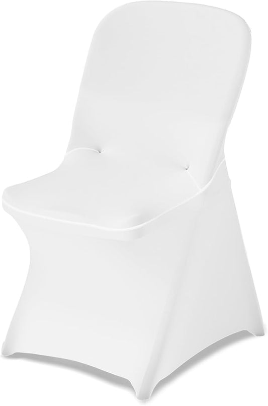 VEVOR Chair Covers, Polyester Spandex Chair Cover, Stretch Slipcovers for Wedding Party Dining Banquet Flat-Front Chair Covers (White-c-XL, 30PCS)