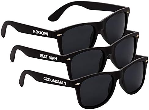 LADY&HOME Bachelor Party 7pcs Wedding Sunglasses for Groom, Best Man, Groomsmen Gifts Wedding Favor