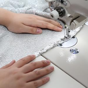 132 Inch Round Silver Sequin Tablecloth, Metallic Large Glitter Sparkle Table Cloth for Dining Banquet Table, Sequin Table Linen for Wedding Bridal Shower Party Decorations