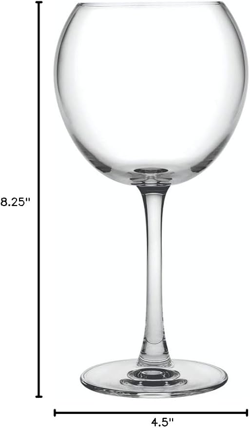 Restaurantware Voglia Nude 20 Ounce Gin Balloon Glasses Set Of 12 Crystal Red Wine Glasses - Laser-Cut Rim Dishwasher-Safe Fine-Blown Crystal Large Wine Glasses For White or Red Wines or Sangria