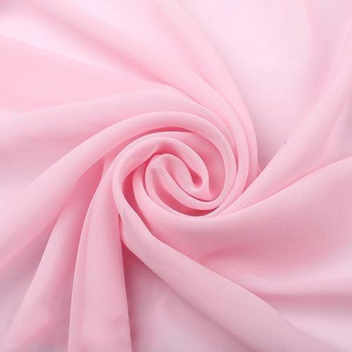 YYCRAFT Chiffon Fabric by The Yard 59" Wide 10 Yards, Baby Pink
