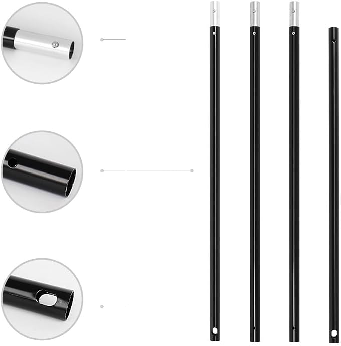 10ft/3M Background Folding Crossbar, Photography Lighting Muslin Backdrop Support Crossbar, 1 x 3m Crossbar, 3 x Clip