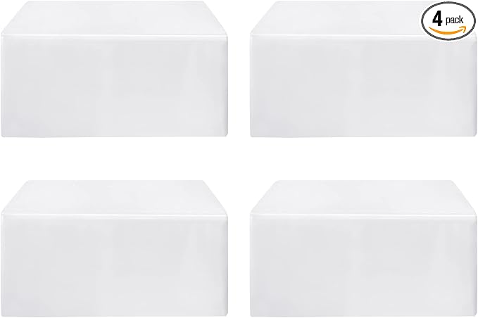 HolidayIdeas Fitted Table Clothes, 4 Pack - 48 x 24 Inch - White Rectangle Tablecloths for 4 Foot Tables, Polyester Fabric Tablecloth for Folding Table, Parties, Holiday Dinner, Wedding, Trade Show