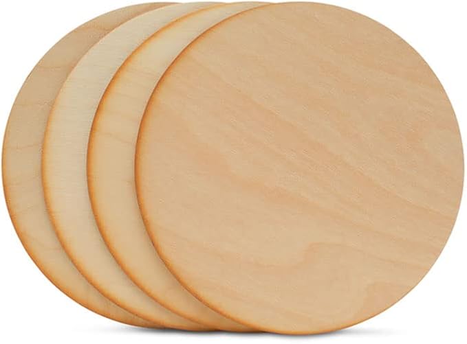 Wood Plywood Circles 6 inch, 1/8 Inch Thick, Round Wood Cutouts, Pack of 5 Baltic Birch Unfinished Wood Plywood Circles For Crafts, By Woodpeckers