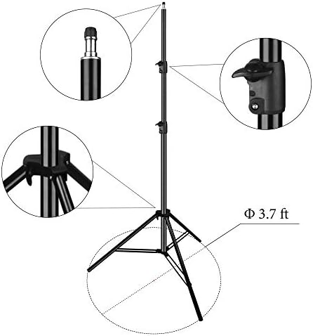 EMART 10 x 10 ft Photo Video Studio Heavy Duty Adjustable Backdrop Support System Kit with Emart 8.5x10ft White Photo Backdrop for Photography