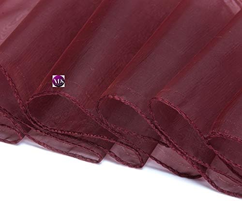 VDS Pack of 50 Organza Chair Sashes for Weddings & Events Décor | Sheer Shiny Dining Chair Bows for Banquet, Party, Reception | Reusable Decorative Sash for Folding & Chiavari Chairs - Burgundy