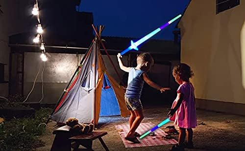 VANVENE Light Up LED Swords Expandable Laser Sabers Glow in Dark, Mini Glow Sticks, [20 Pack], 4-Section 5 Colors, Flashing Neon Party Favors