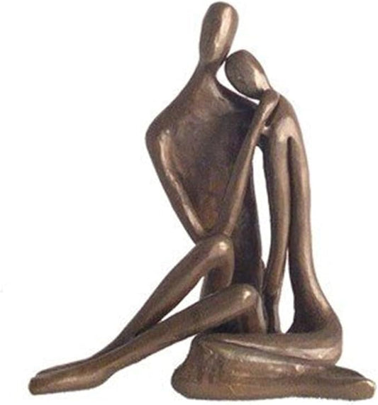Danya B. A Couple's Embrace Bronze Sculpture, Contemporary Sand-Casted Sculpture, Home or Office Décor Gift for Anniversary, Birthday, Valentine's Day or Wedding