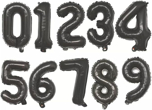 40 Inches Numbers 0-9 Black Foil Mylar Big Balloon Birthday Party Décor Event Decorations Supplies