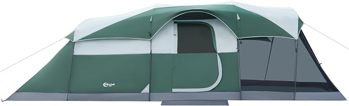 PORTAL 6/8/10 Person Family Camping Tent with Screen Room, Water Resistant Big Tunnel Tents with Rainfly, Large Family Tent for Camping, Outdoor, Patio