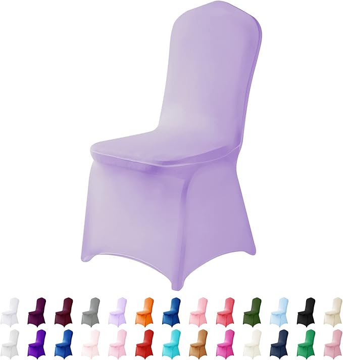 Spandex Chair Covers, 25PCS, Washable Protector for Living Room, Party, Banquet, Wedding, Hotel (Lavender)