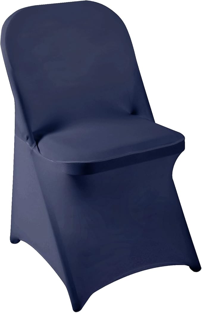 Howhic Folding Chair Covers for Party 36pcs, Navy Universal Spandex Chair Covers for Folding Chairs, Stretchy Fitted for Wedding, Party, Banquet, Conference (36pcs, Navy)