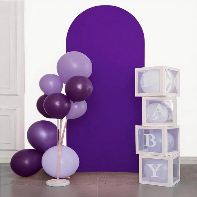 6FT Purple Arch Backdrop Cover, Wedding Arch Cover, Purple Covers Stretchy Backdrop for Party Celebration Decoration
