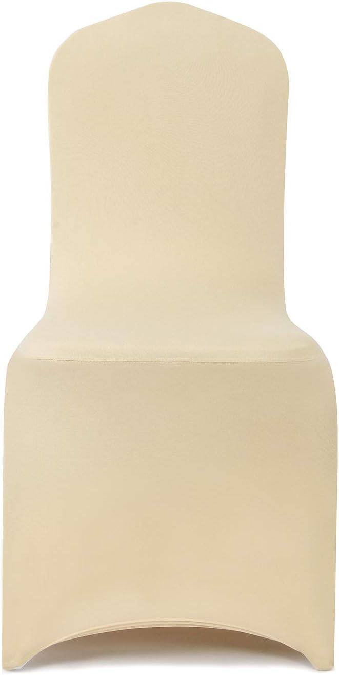 Peomeise 6pcs Stretch Spandex Chair Cover for Wedding Party Dining Banquet Event (Champagne, 6)