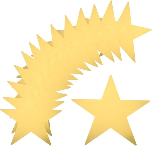 MECCANIXITY 36Pcs Gold Stars Cutouts Double Printed Paper Stars Decoration Cardboard Star for Classroom Wall Party Movie Night Party Supplies, 11 Inch