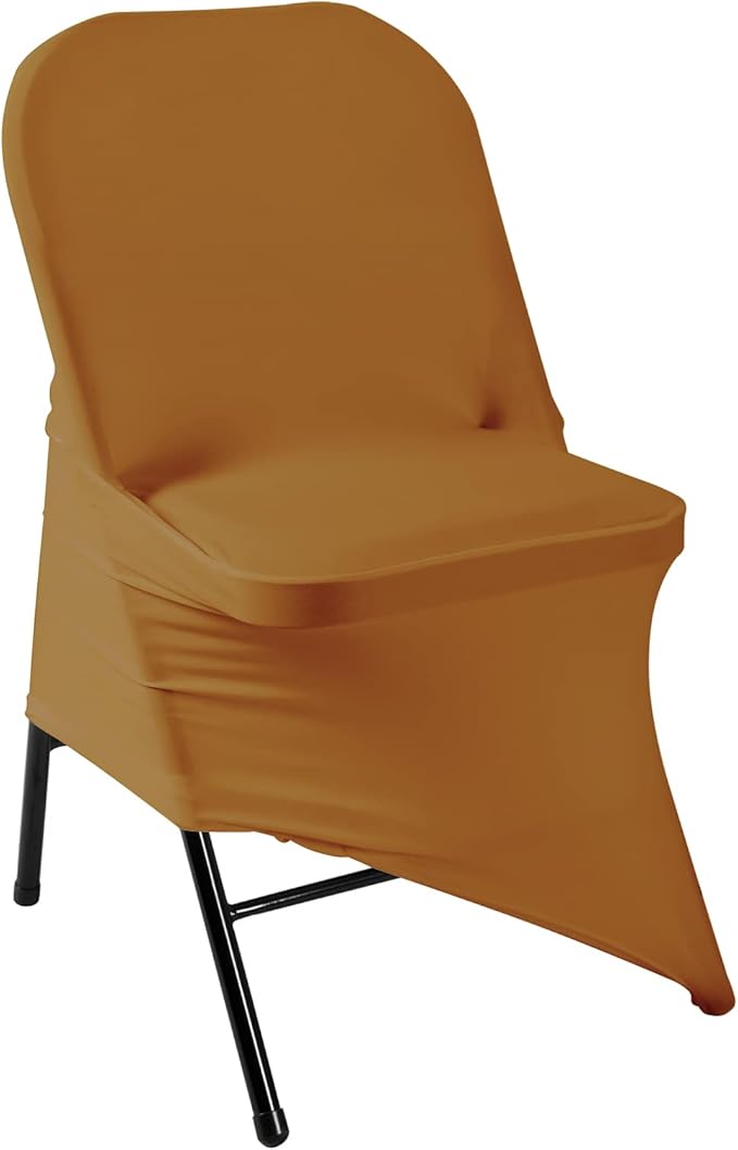 Spandex Chair Cover,12PCS,Living Room Folding Chair Covers,Removable Chair Covers Washable Protector Stretch Chair Cover for Party, Banquet,Wedding Event,Hotel(Gold)