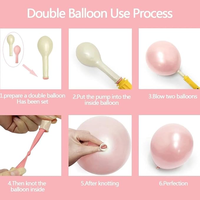 Pearl Pink Balloons Different Sizes Double Stuffed Pastel Baby Pale Pink Pearl Balloon Arch Garland Kit 18/12/5in with Bow for Bridal Wedding Birthday Baby Shower Coquette Party Decorations