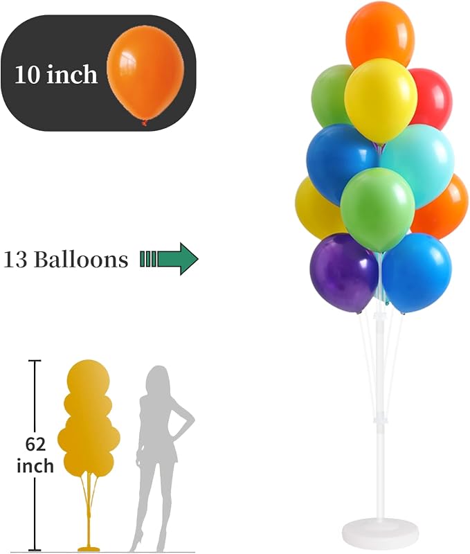 Balloon Column Kit for Floor-Balloon Columns with Stand, Base and Pole,Balloon Tower Backdrop Decoration for Wedding, Baby Shower, Birthday Party, or Bachelorette Parties (MULTICOLOR)