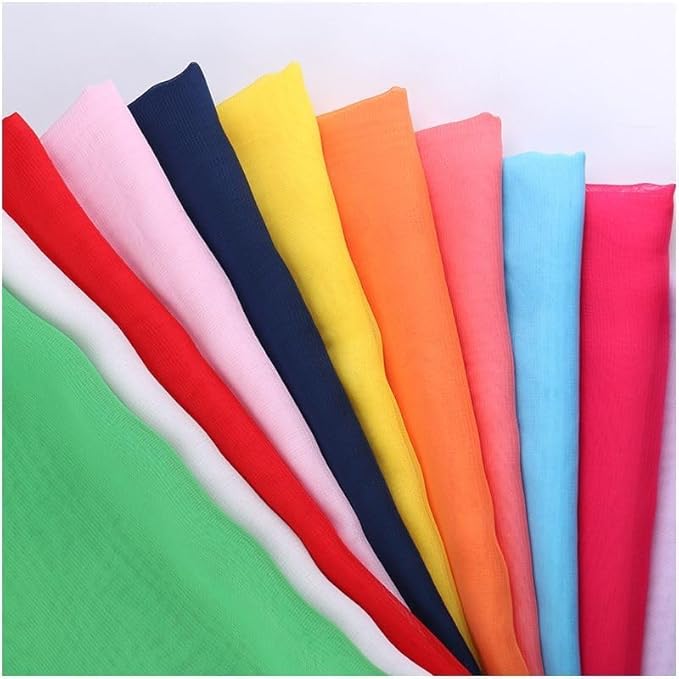 YYCRAFT Chiffon Fabric by The Yard 59" Wide 5 Yards, Aqua