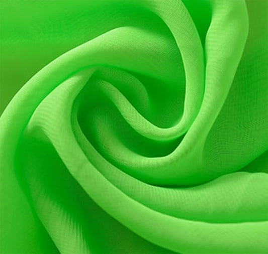 YYCRAFT Chiffon Fabric by The Yard 59" Wide 10 Yards, Lime Green