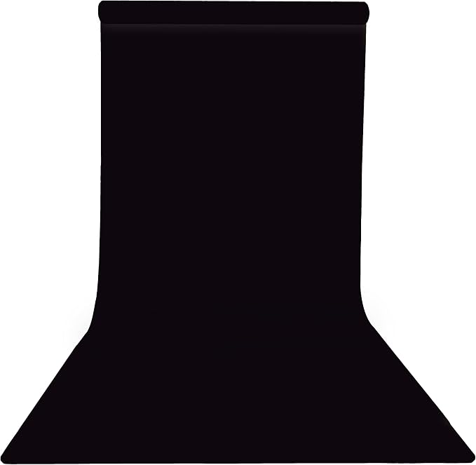Yizhily Seamless Jet Backdrop Paper Roll, 53" x 16.4', Heavyweight MatteJet Photo Background for Small Studio Headshots, Tabletop Product & Food Photography