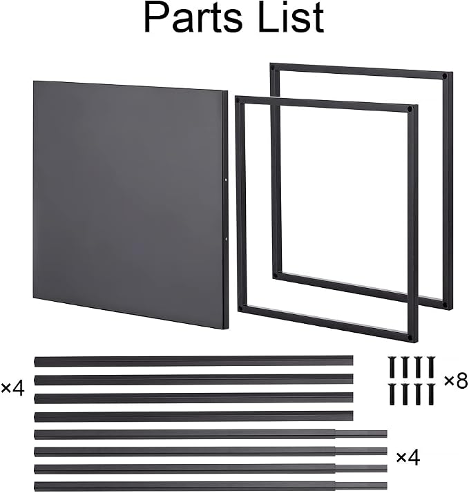 Black Tall Plant Stand: 39.4in, With Metal Panel, Packs of 2 | Columnar Cube Shape, Easy to Assembly, Flowers Cakes Drinks Display Table Centerpieces for Wedding Party Event