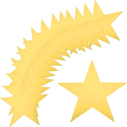 MECCANIXITY 36Pcs Gold Stars Cutouts Double Printed Paper Stars Decoration Cardboard Star for Classroom Wall Party Movie Night Party Supplies, 11 Inches
