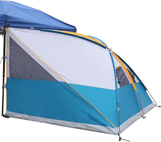 UNP Canopy Side Tent, Camping Cube Tents for Pop Up Canopies,Easy Up Side Tents for 4-Person, Fit for 10'x10' Outdoor Canopy Tent (Ocean Blue)